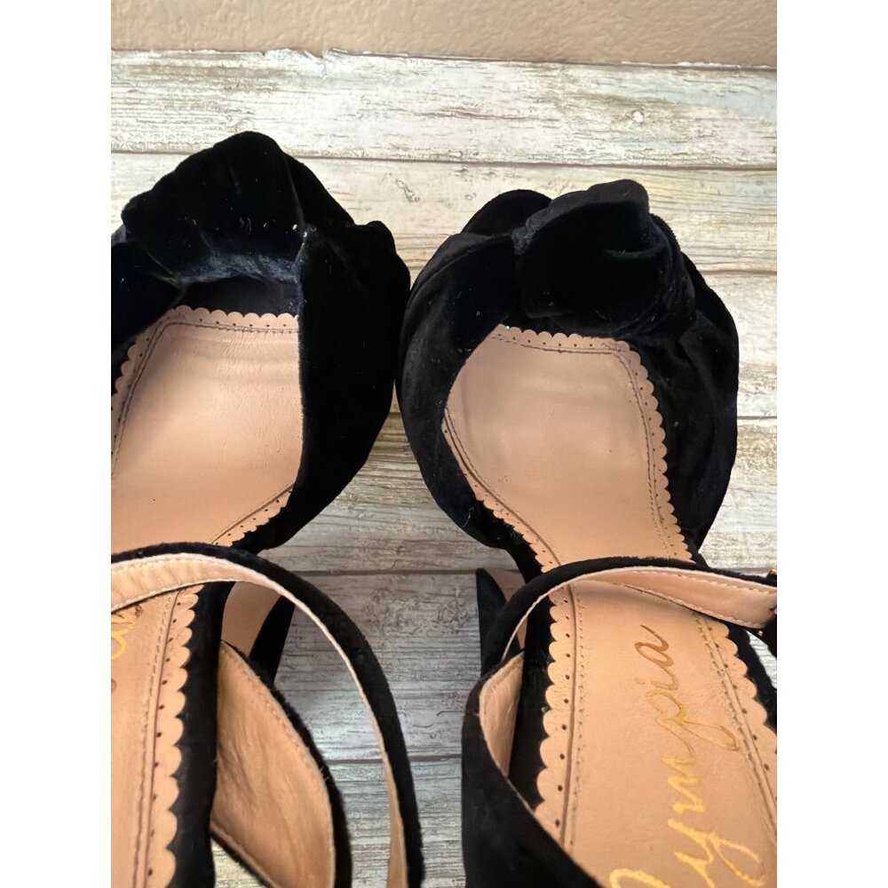 Charlotte Olympia Vreeland Black Velvet & Gold Platform Wedge Heel EU 39.5 w/Box - Picture 7 of 14